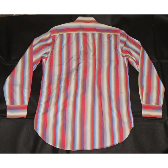 Etro Milano Men's Made In Italy Long Sleeve Button Front Striped Shirt Size 40 - Picture 5 of 8